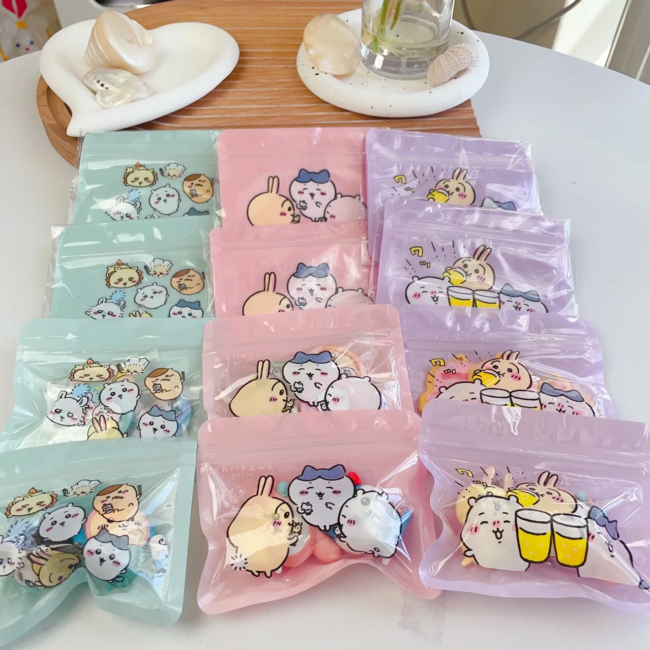 10 pz/set sacchetto di plastica con cerniera piccola sacchetto con chiusura a Zip sacchetto con chiusura a Zip Kawaii 2: 59;