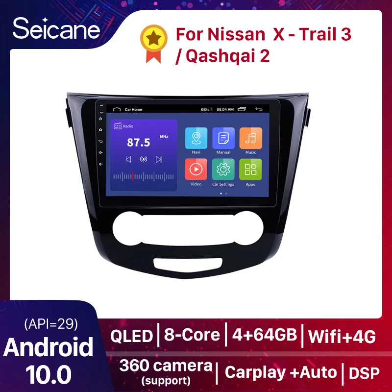 

Seicane 2din Android 10.0 Car Radio Stereo GPS Navi For 2013 2014 2015 2016 Nissan QashQai X-Trail Multimedia Player Head Unit