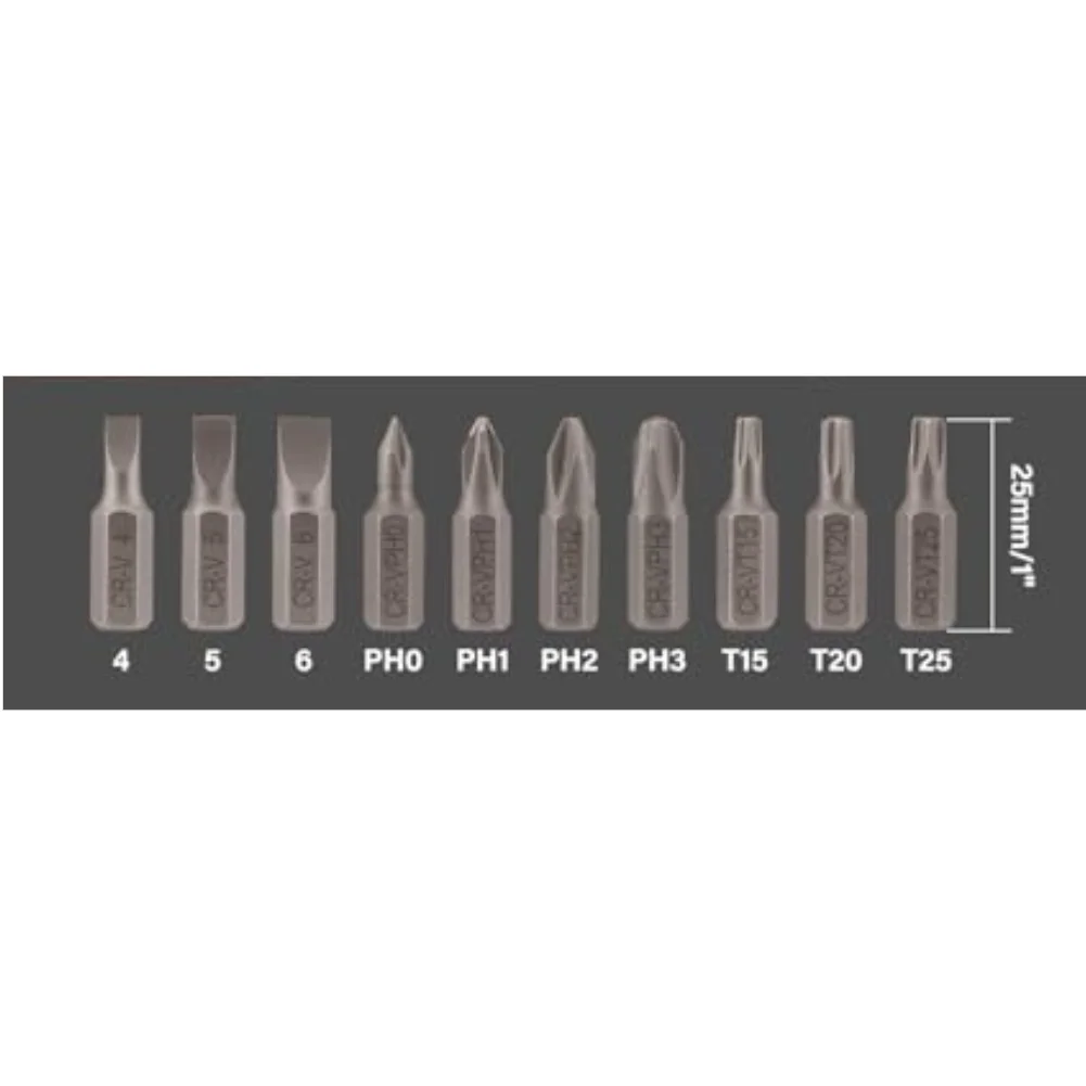 Magnetic Drill Bit Extension Set with Four Extenders and Ten Bits Designed for Secure Bit Holding and Easy Replacement