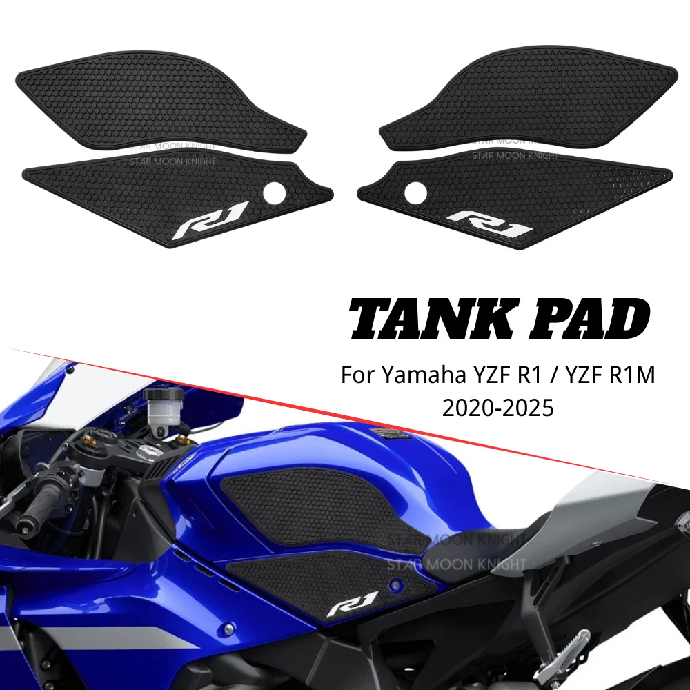 Motorcycle Side Fuel Tank Pads Protector Stickers Knee Grip Traction Pad For Yamaha YZF R1 R1M YZFR1 YZF-R1 2020-2025