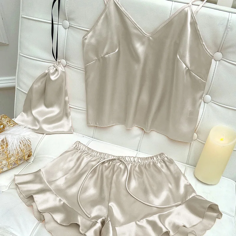 

Sexy Susp Vest orts Pajamas Women's Home Suit Casual Summer Thin Fabric V-ne Spwear ort Pants