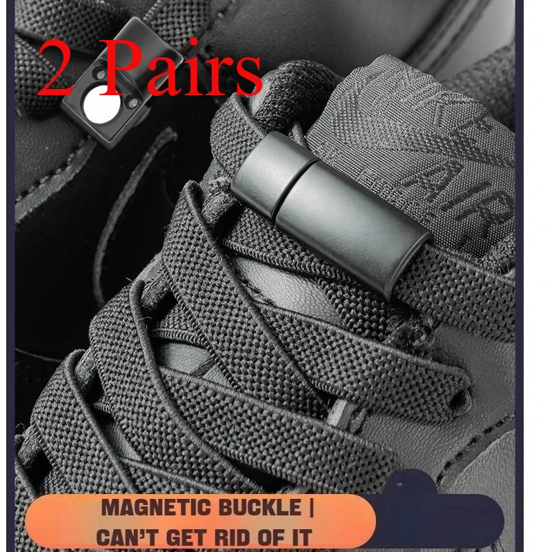

2/4Pair Magnetic Lock Shoelaces without tie Flat Elastic Laces Sneakers Boots No Tie Shoelace Rubber Bands for Shoes Accessories