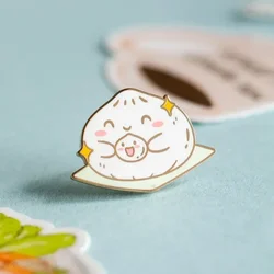 Cute Big and Little Baos Enamel Pin Asian Food Metal Badge Dim Sum Brooch for Jewelry Accessory