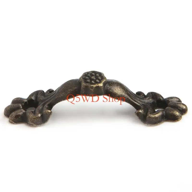 Q5WD 10 PCS 43x10mm Hộp tay cầm kẽm Knob Arch Tracery D có hộp trang sức bằng gỗ