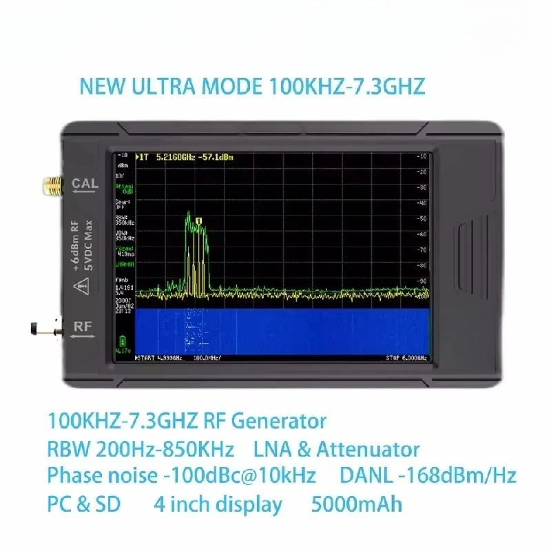 

7.3GHz TinySA ULTRA Plus ZS407 Handheld Spectrum Analyzer TinySA 3.95" Touch Screen ZA-048 Log-Periodic Dipole Antenna