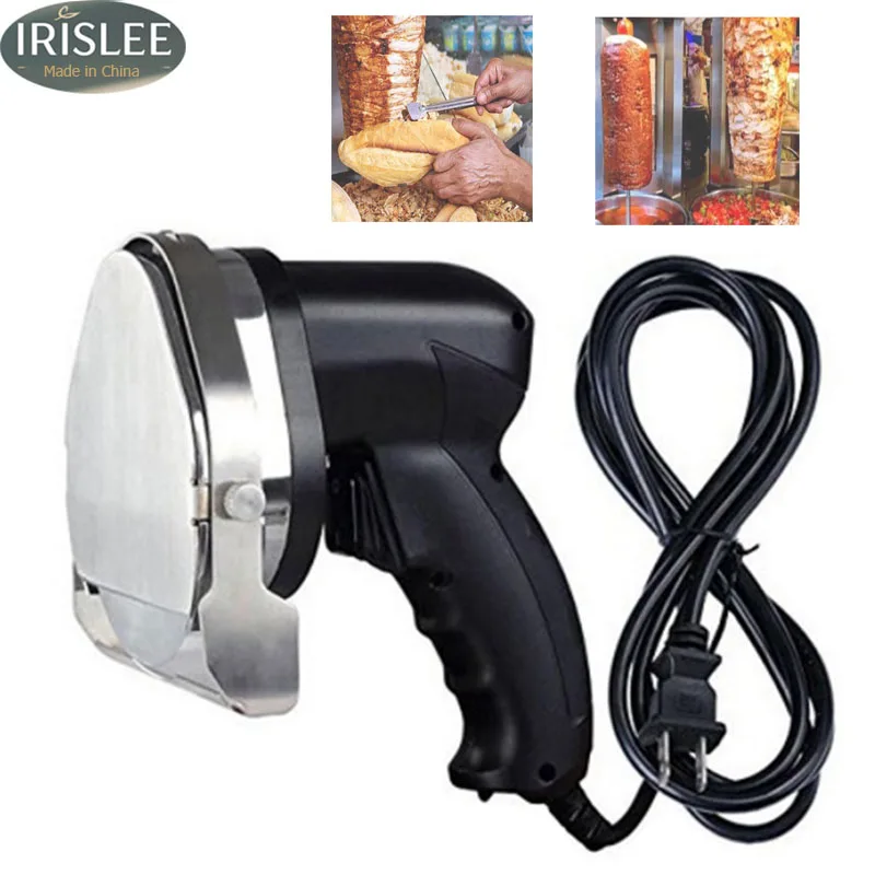 Electric Kebab Knife Stainless Steel Ergonomical Handheld Sliced Meat Gyros for Home Turkish BBQ Restaurants Kitchen US Adapter