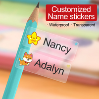 Customized Waterproof Animal Name Stickers-Transparent Kids Labels for Stationery,Backpacks,DIY Projects Multilingual Gift Tags