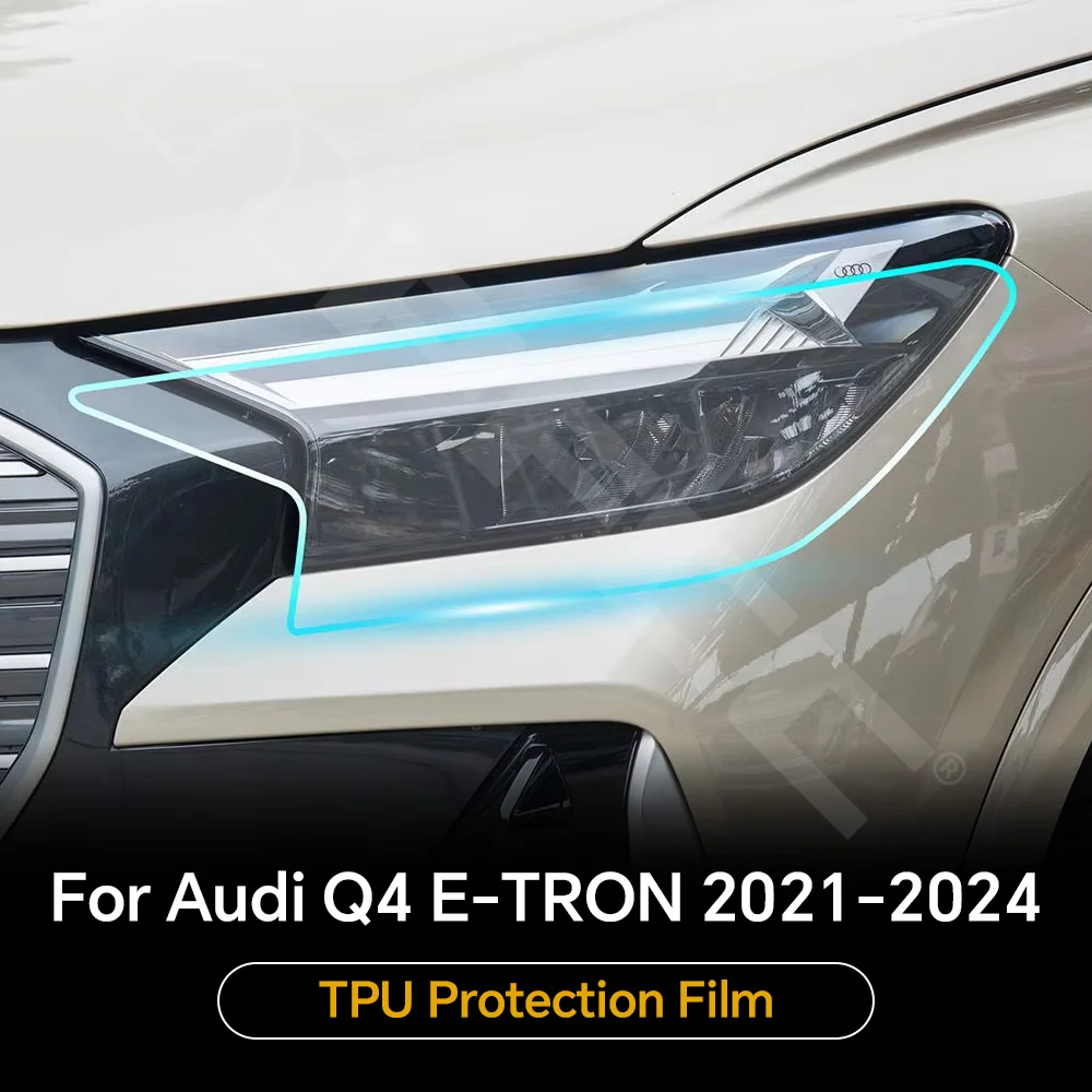 

Headlight Rearview TPU Protection Film For Audi Q4 E-TRON 2021-2024 Pre-cut PPF Clear Bra Anti-scratch Resistant Invisible Cover