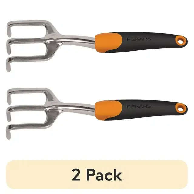 

(2 pack) Fiskars Ergo Cultivator Garden Tool with Aluminum Head and Ergonomic Handle, 0.56 Pounds, Orange