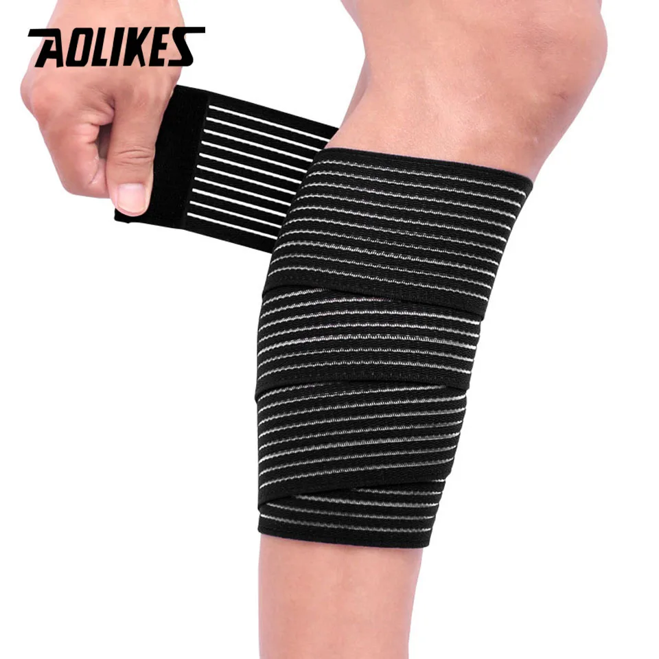 AOLIKES 1 PZ 40-180 cm Compressione Benda Protezione Ginocchio Supporto Brace Sport Elastico Gomito Cinghie Fasce Per Gamba Elast Bandag