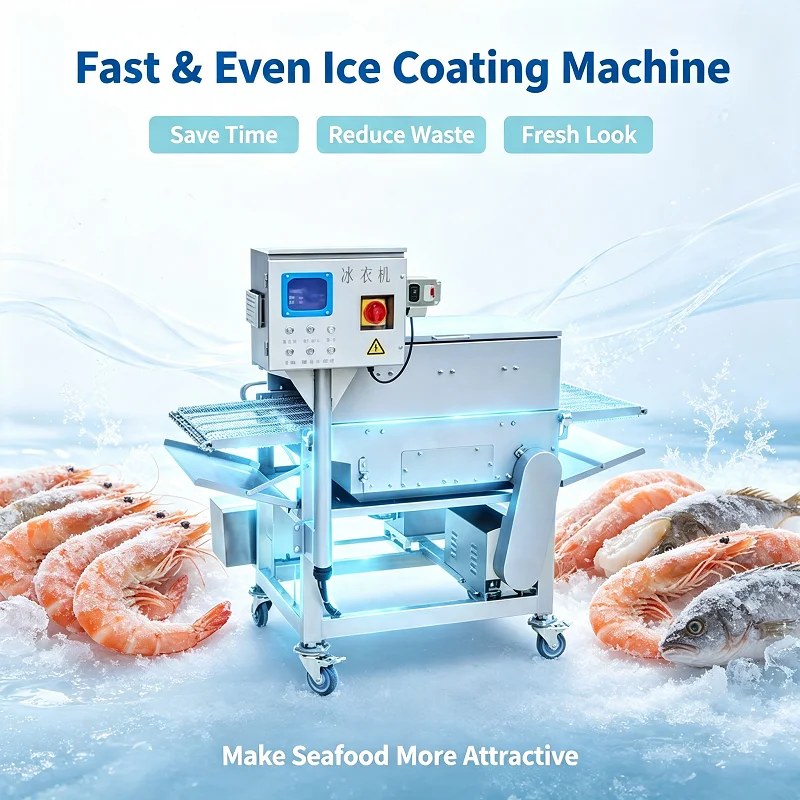 Immersion Ice Glazing Machine For Meat Seafood Frozen Food Coating Equipment Production Line