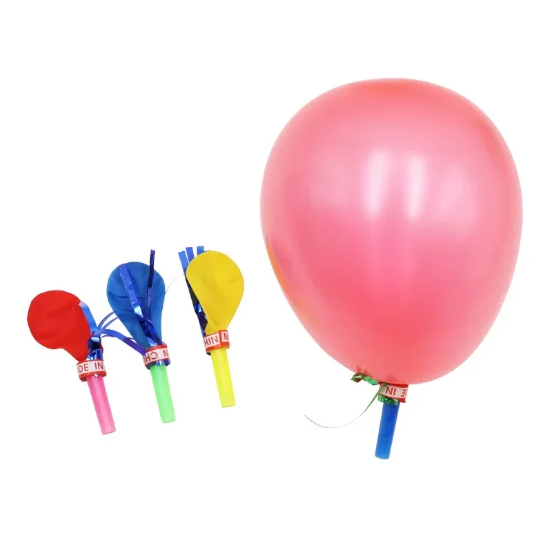 Silbato de globo colorido que sopla juguetes de dragón para niños favores de fiesta de cumpleaños regalos de recuerdo silbato de globo para niños juguete 2 en 1