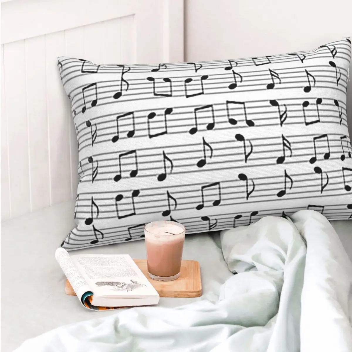 Abstract Piano Keys With Musical Notes Rectangle Pillowcase Cushion Cover Decorative Bedroom Bed Home Comfort Throw Pillow