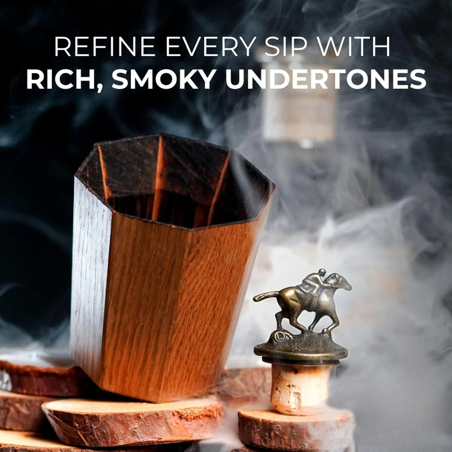 

Wooden Whiskey Cup – Wooden Bourbon Cup for Men, Old Fashioned Charred Oak Whiskey, Unique Barrel-Inspired Drink