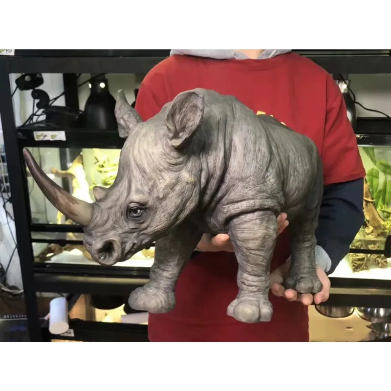 Light luxury simulated rhino ornament, homestay courtyard decorative animal sculpture ornament