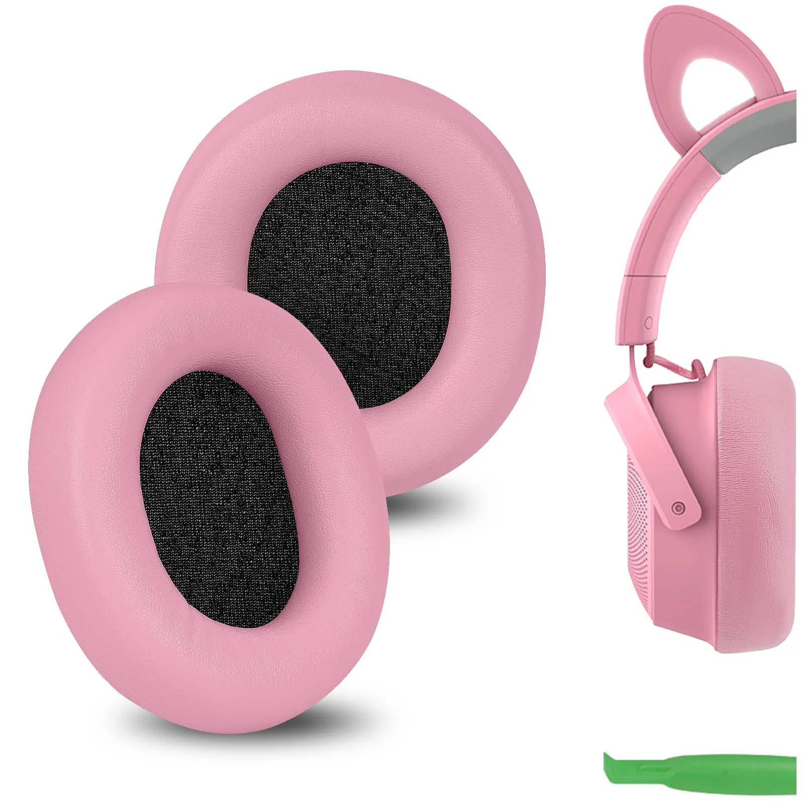 Geekria QuickFit Replacement Ear Pads for Razer Kraken Kitty V2 Pro, Barracuda, Barracuda X Headphones Ear Cushions