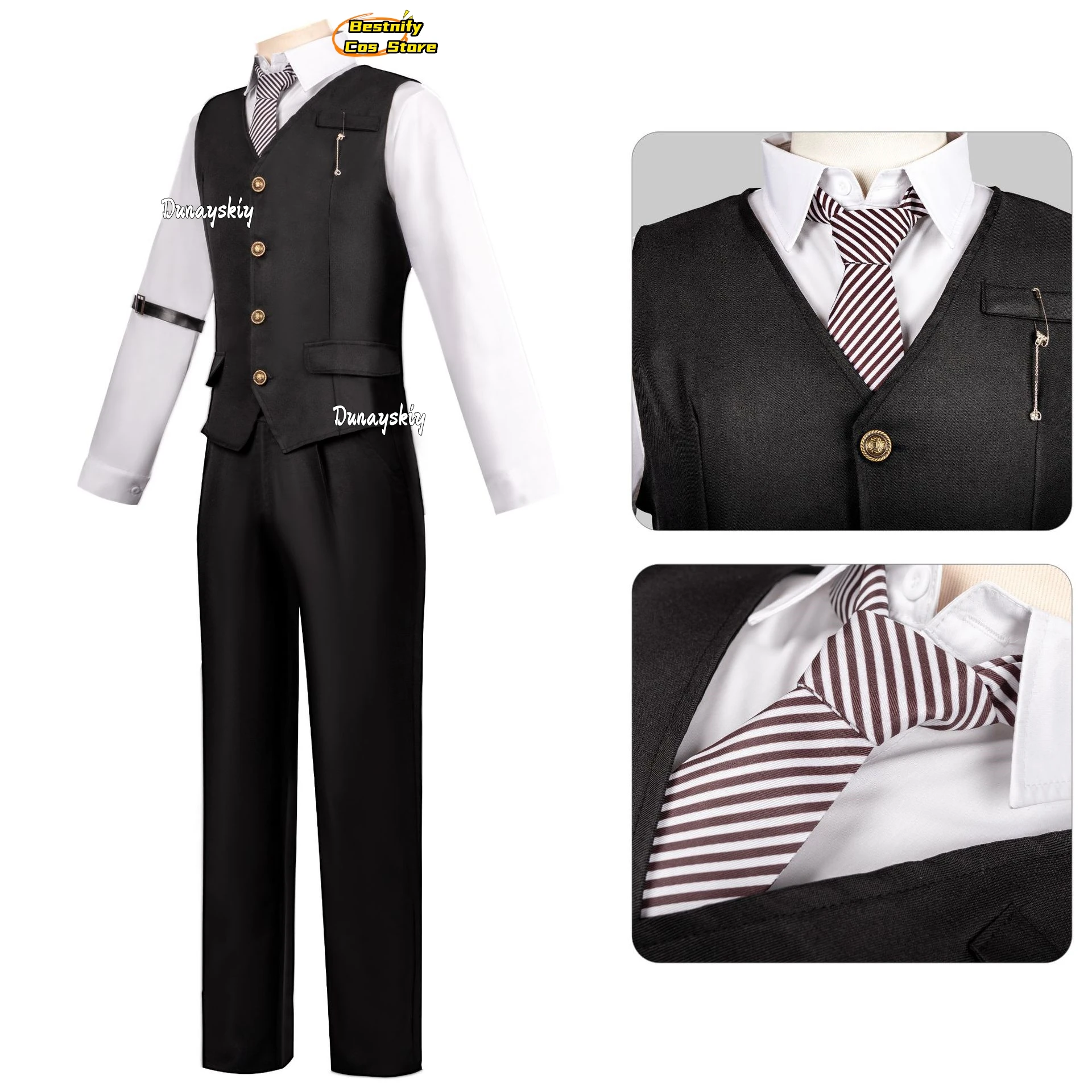Game Love and Deepspace Xavier Cosplay Costume Xavier Tie Vest Suits Unisex Outfit Anime Masquerade Outfits Wig Prop Suit XS-3XL