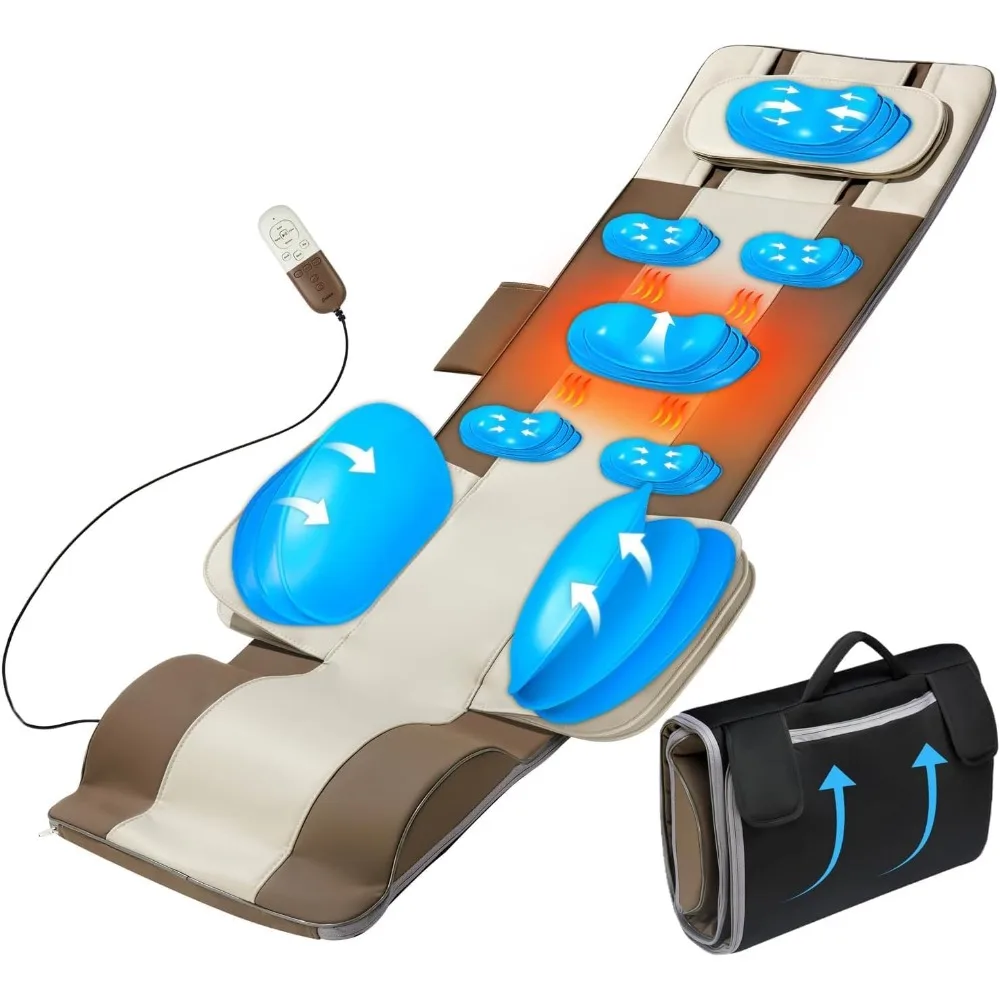 

Full Body Massage Mat with Airbags Stretching & Heating, 3D Lumbar Traction & Relaxation, Back Massager Pad, 4 Modes 3 Intensiti