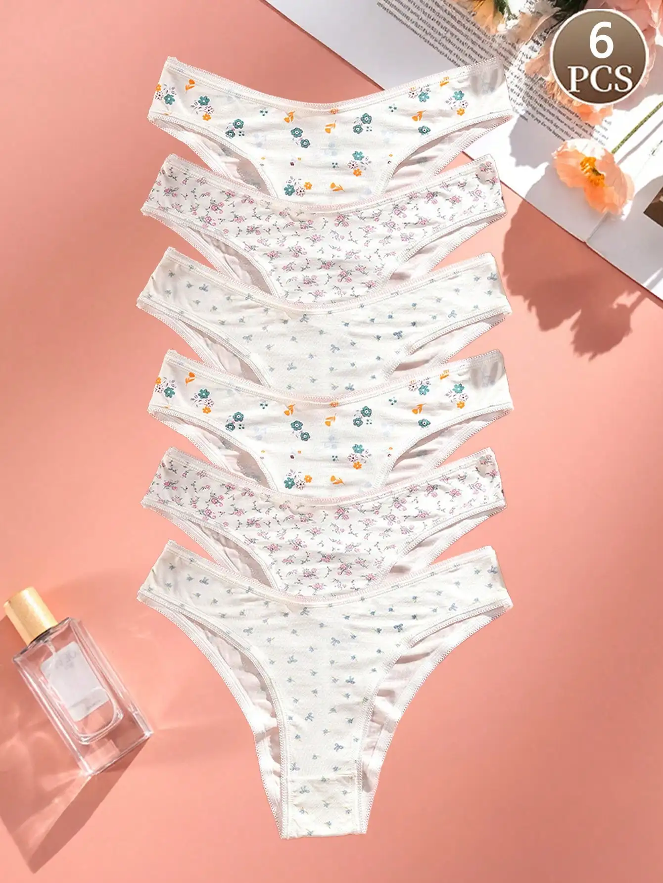 6PCS Women's Printed Panties Set, Ultra Soft & Comfortable Fabric, Ideal for Daily Wear, Fitness and Active Sports