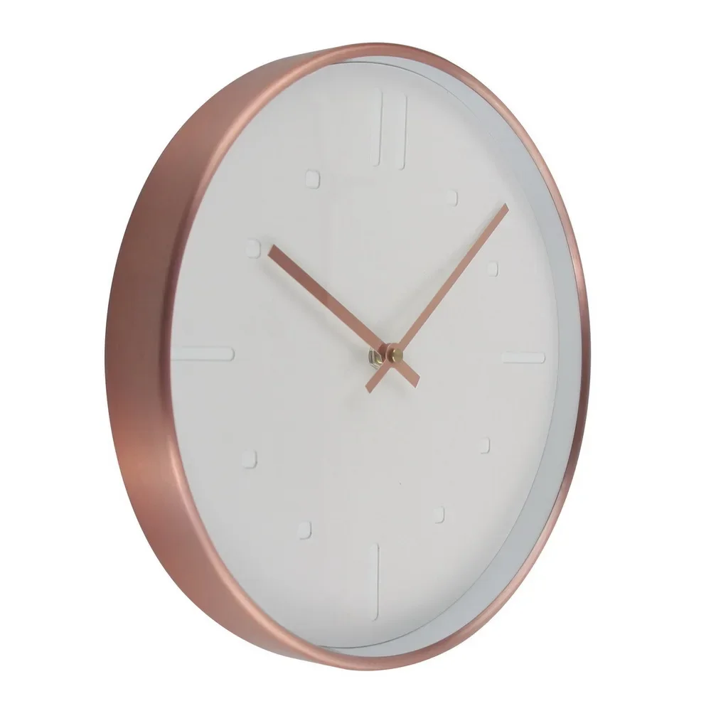

European Style 12Inch Rose Gold Clock Hanging Wall Quartz Hanging Watch Creative Silent Wall Clock Living Room Clock Home Simple