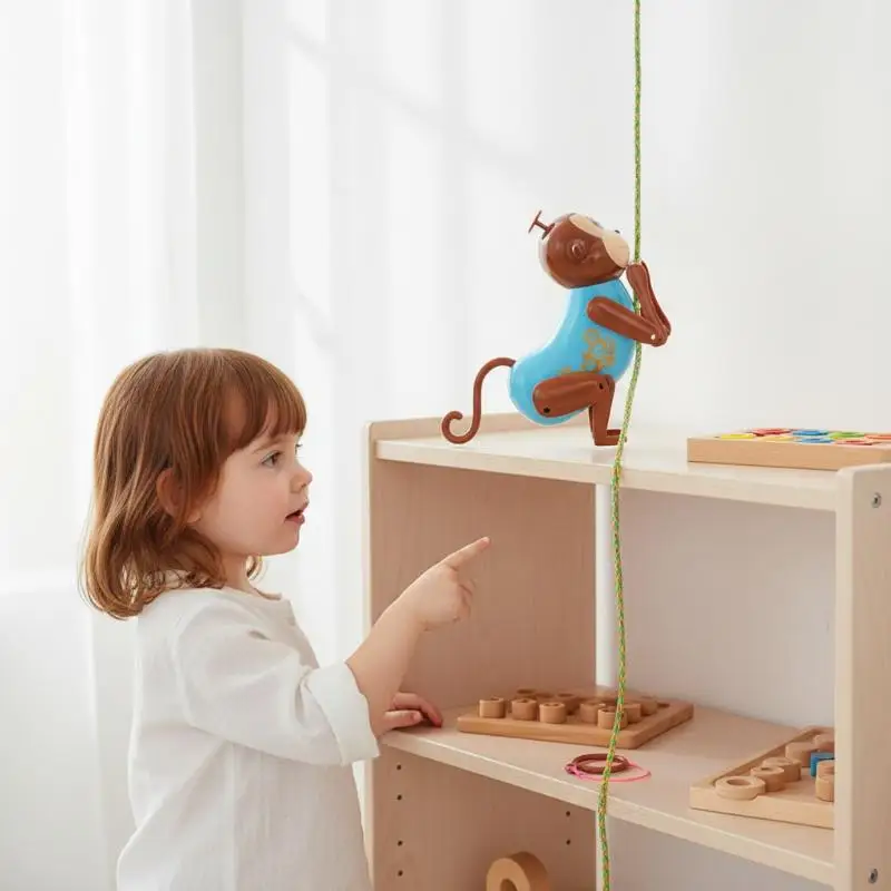 

Cartoon Monkey Rope Climbing Toy Set for Children Pull Line Game Early Education Hand Eye Coordination Toy