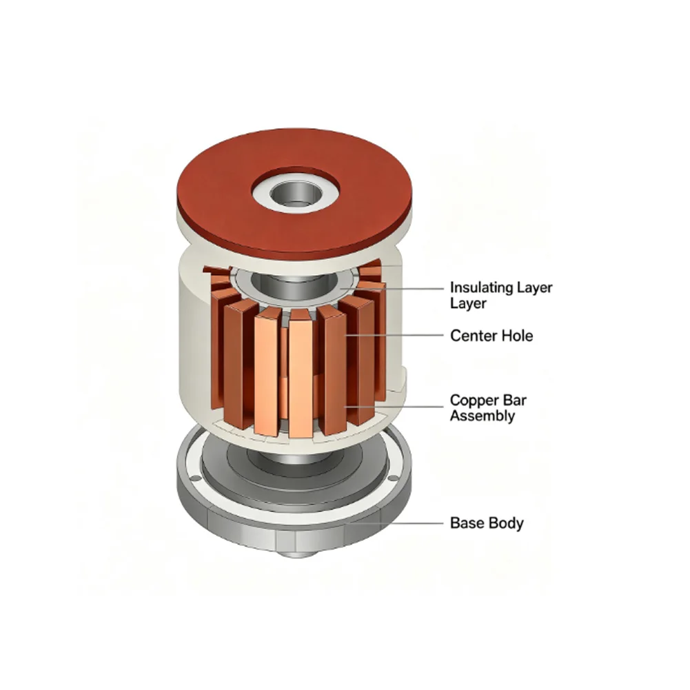 Commutator Component for Angle Grinder Motor Maintenance with Dimensional Accuracy of 40 x 17 x 26mm and 20 Teeth