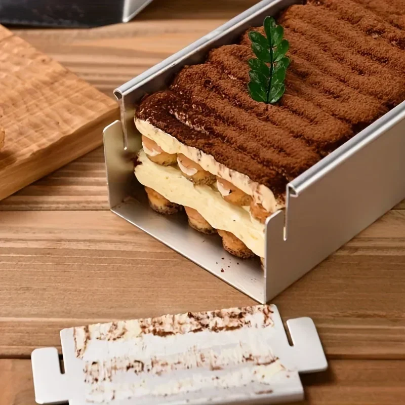 Tiramisu Cake Mold Removable Rectangular Non-Stick Stainless Steel DIY Cake Mousse Mold Tiramisus Baking Professional Tools