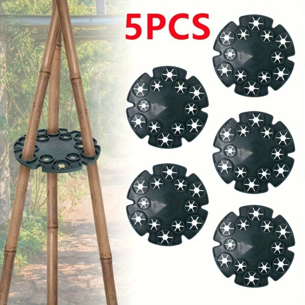 5 Garden Climbing Plant Fixing Discs, Green Plant Supports, Flower Branch Gardening Climbing Trellis