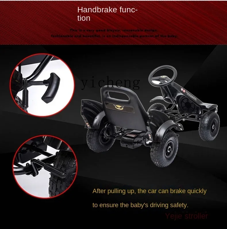 Tqh Children's Four-Wheel Go-Kart Pedal Toy Large Small Size Fitness Sports Stroller Boys and Girls Baby Bicycle Racing