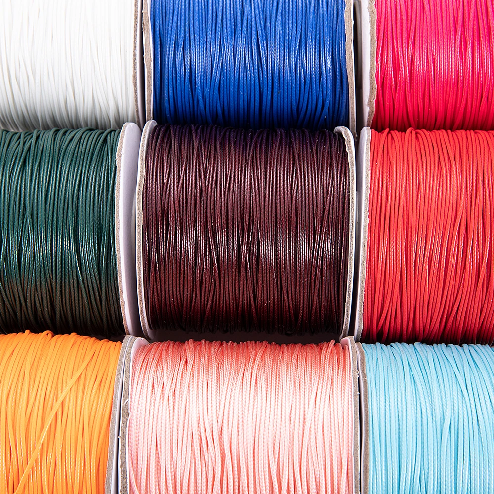 5/10Meters Round Wax Wholesale Thread Polyester Leather Cord Rope Coated Strings for Braided Bracelets Jewelry Making DIY