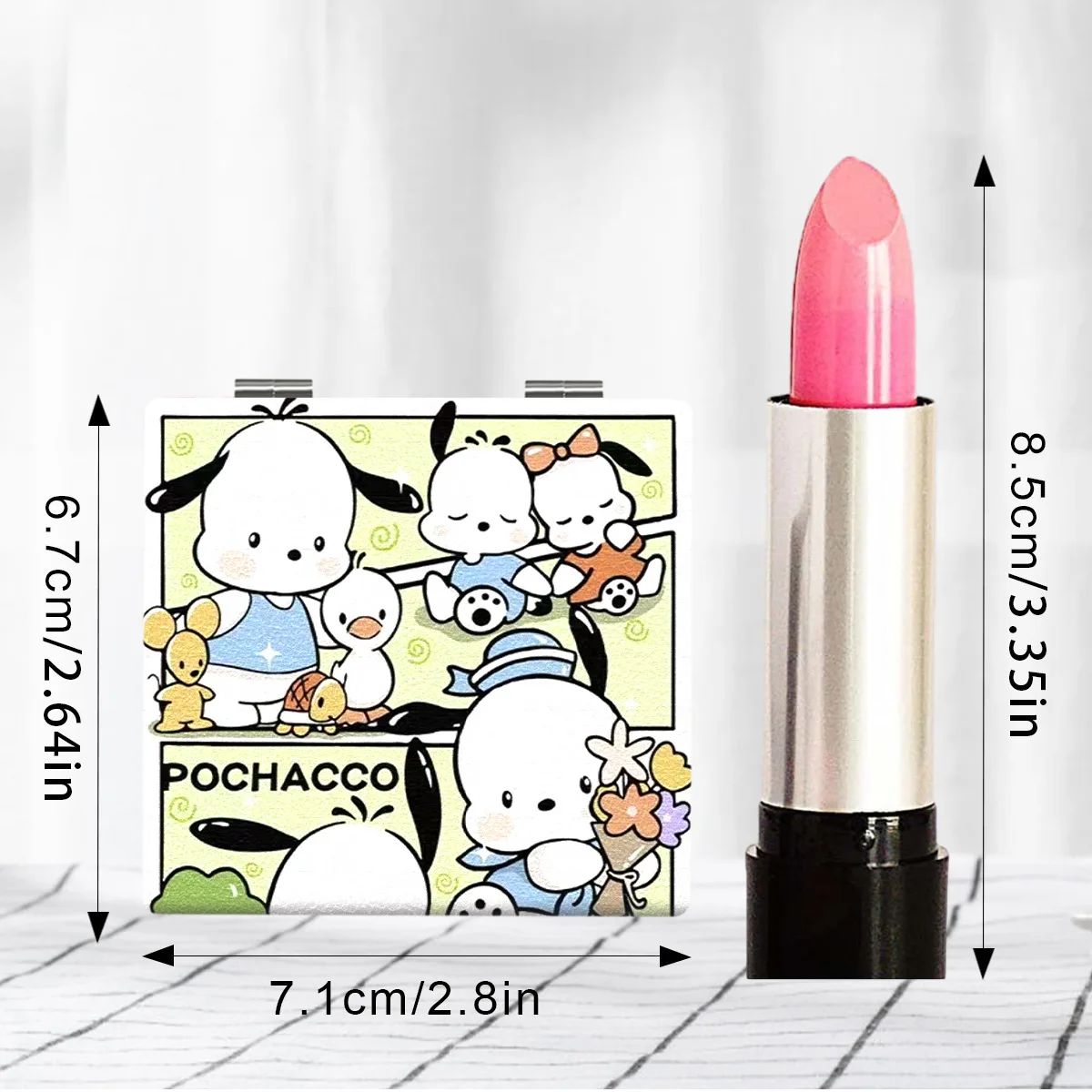 

Sanrio Mirror Portable Small Mirror Hello Kitty My Melody Portable Folding Mirrors Cute Double-Sided Pattern Makeup Mirror Gifts