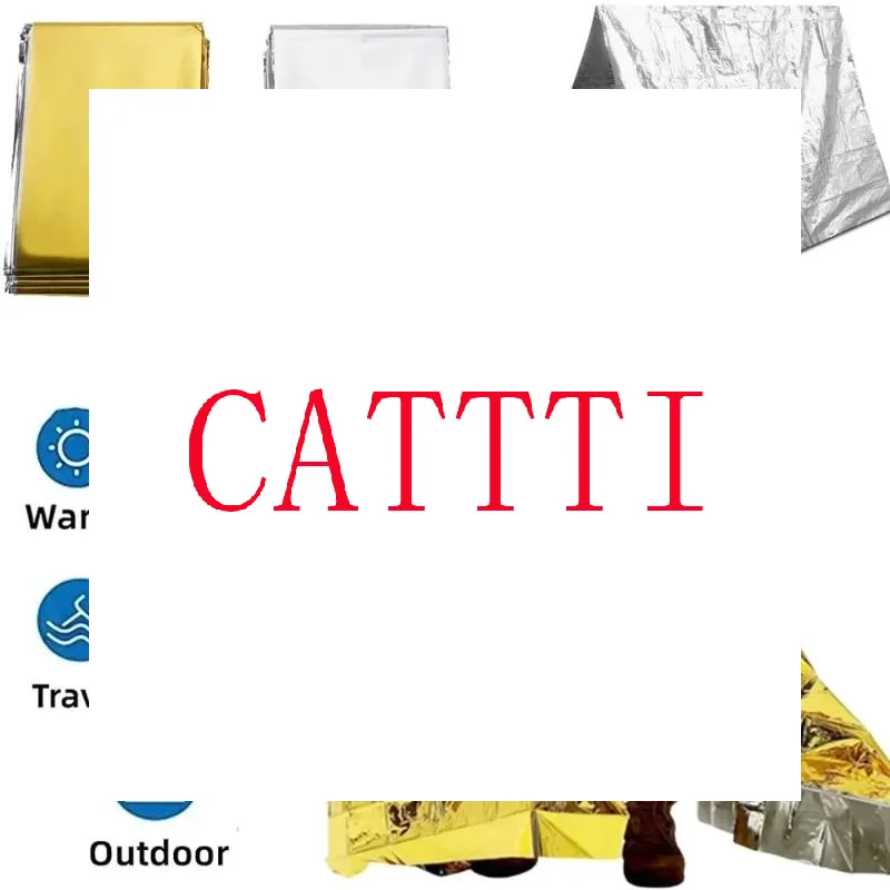 Emergency Thermal Poncho Blanket Lightweight Folding Water Resistant Windproof Sunshade First Aid Camping Mat Pad Cover