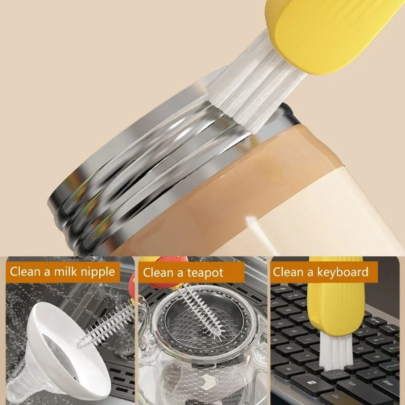 

Cup Lid Cleaning Brush Ergonomic Mushroom Handle For Bottle Openings Tight Space Reusable Dishwasher Safe Cleaner Y5GB
