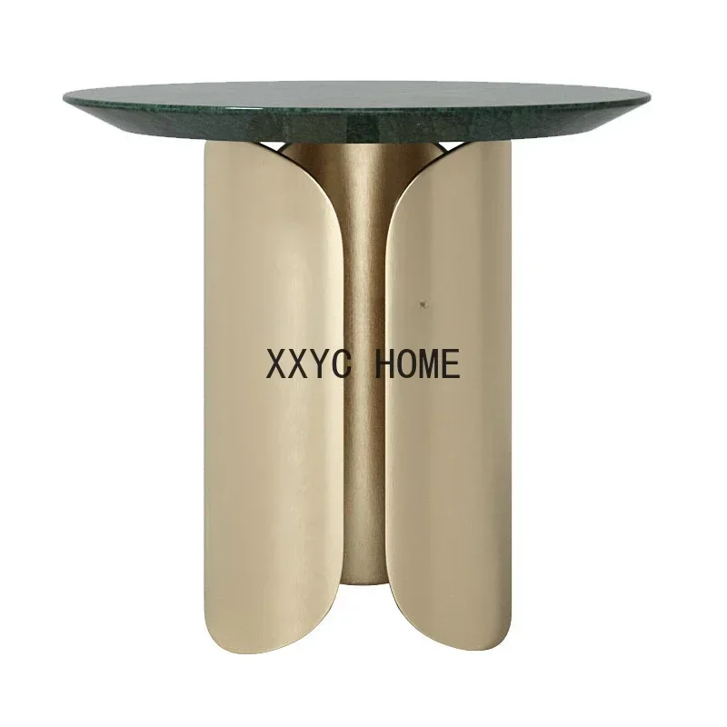 

Итальянский Изысканный Мраморный Приставной Столик в Скандинавском Стиле, Маленький Кофейный Столик из Нержавеющей Стали, Маленький Квадратный Столик