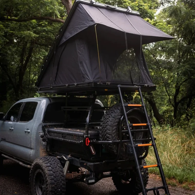 High Quality 4 Person Waterproof Triangle Clamshell Aluminum Hard Shell Rooftop Tent Customized For SUV 4x4 Offroad Camping