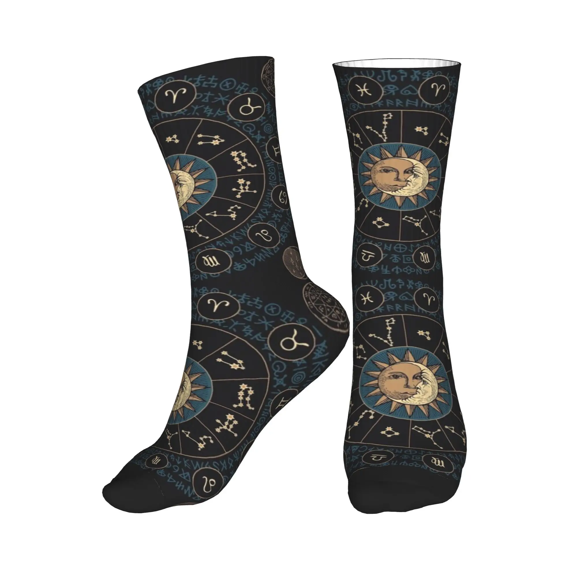 

Всесезонные носки с гороскопом и знаками зодиака, спортивные, средней длины, супермягкие, модные, для мужчин и женщин