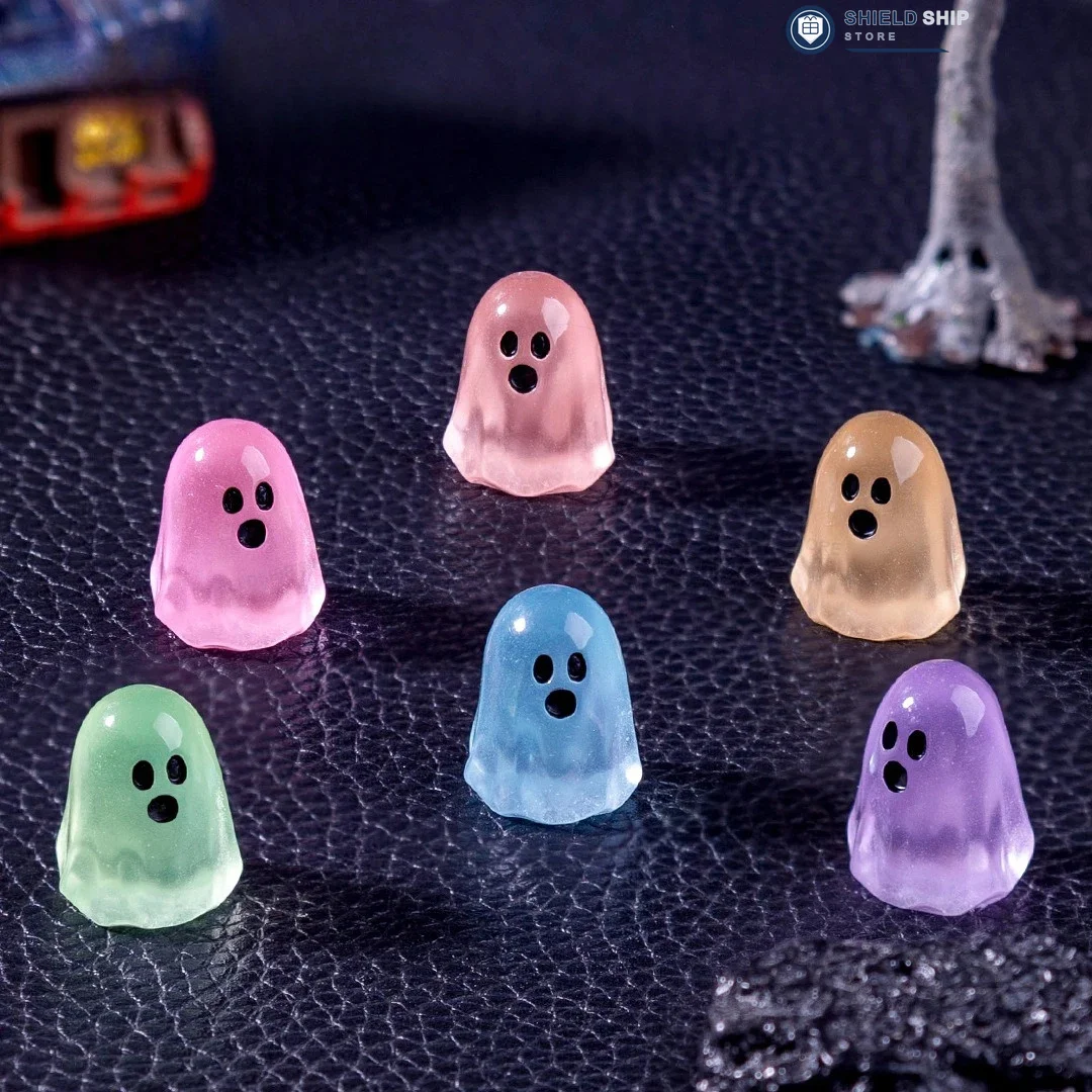 Figuras fantasmas luminosas brillan en oscuridad, miniaturas micropaisajes, decoración Halloween, regalos, 10/20/50 unidades