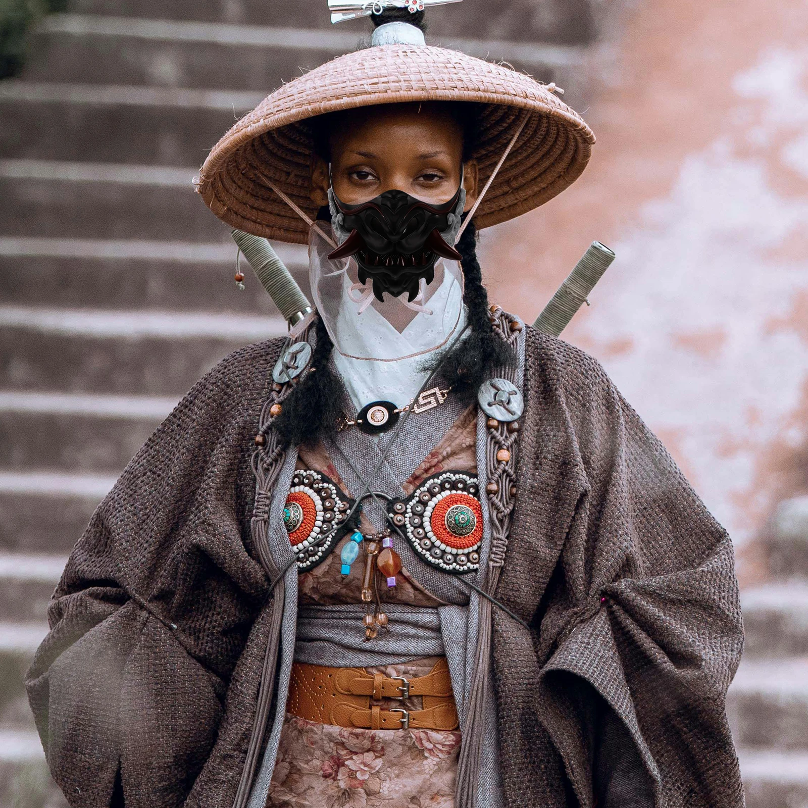 

Mask Dress up Drama Masks Cool Creative Face Funny Cosplay Japanese Costume Accessories Demon