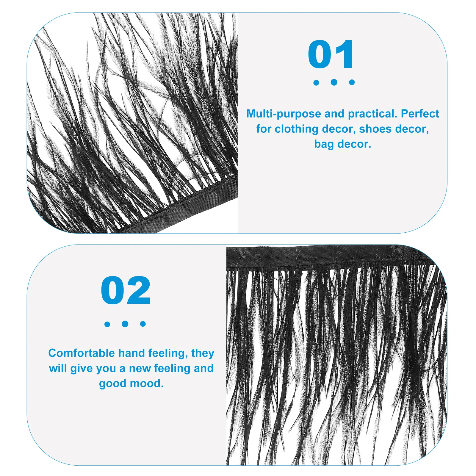 

DIY Ostrich Plume Cloth for Clothes Making Material Sewing Trim Accessories Shoe Bag Hat Decor Wedding Shawl