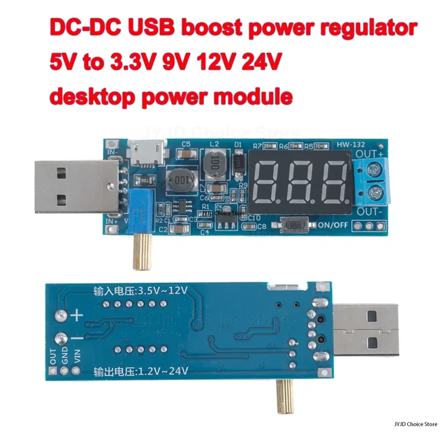 Moduł zasilania DC-DC 5V na 3.5V / 12V USB Step UP / Down Regulowany Konwerter Boost Buck Wyjście DC 1.2V-24V