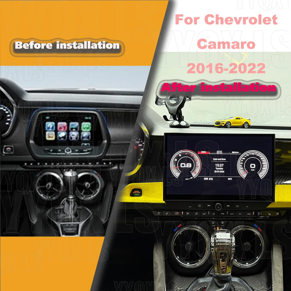 Android 14 Carplay For Chevrolet Camaro 2015-2021 GPS Navigation Car Radio HD Touch screen Multimedia Stereo Auto Head Unit DSP