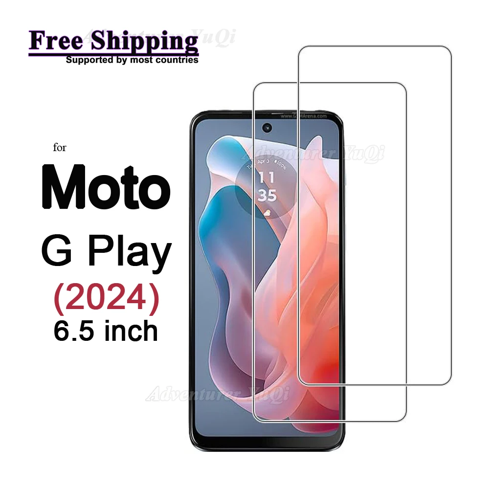 Screen Protector For Motorola Moto G Play 2024 6.5 inch Tempered Glass HD Crystal Clear Mica 9H Anti Scratch Case Friendly