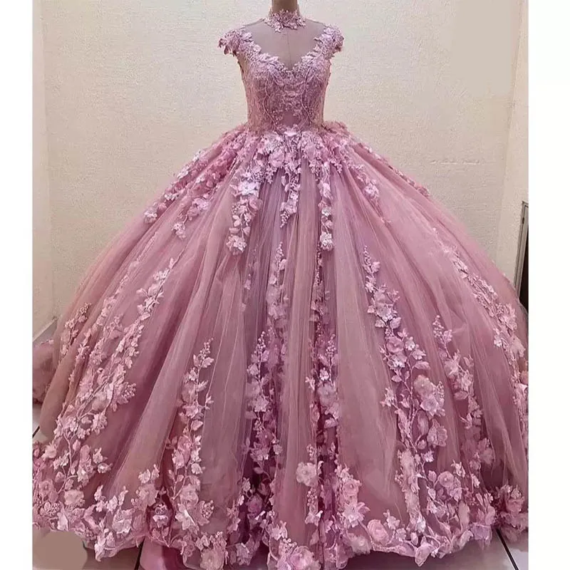 Angelsbridep-vestido De baile azul cielo para niña, vestido De quinceañera con perlas De capa, dulce vestido De fiesta De cumpleaños De 16 Años