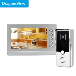 Dragonsview-videoportero con cable para exteriores, cámara de timbre con vídeo de 7 pulgadas, Monitor de teléfono para puerta, desbloqueo, visión nocturna y día