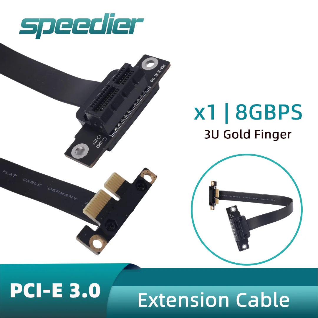 

Full Speed 3.0 PCIE X1 Riser Cable 90 Degree 90° for GPU Extension Male/Female Compatible X1 X4 X8 X16 Device Cards , 0.2m