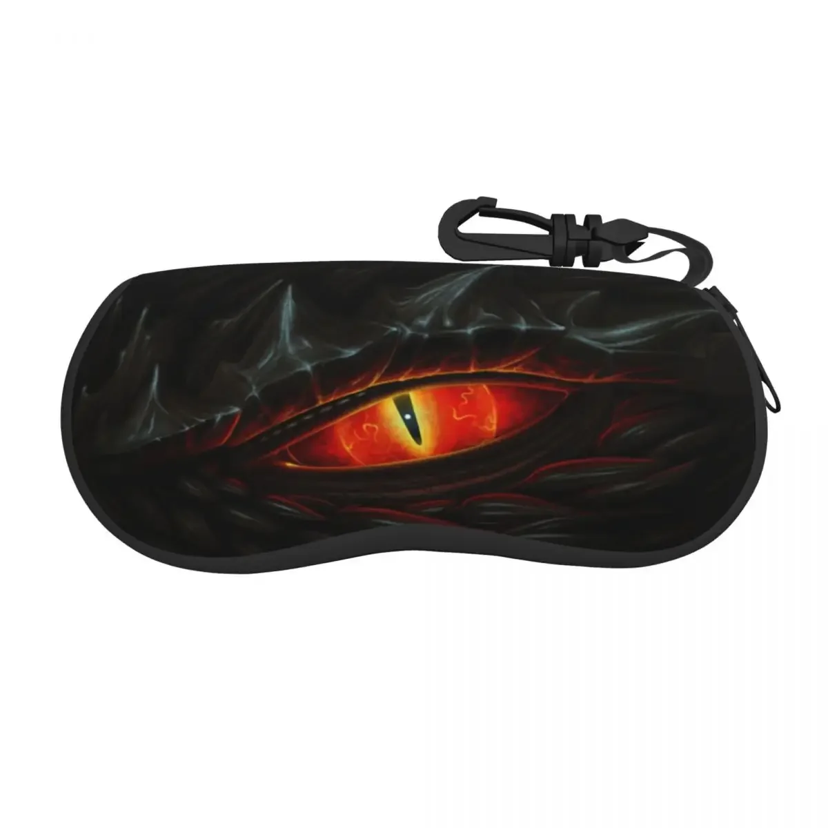 Portable Eyewear Case Glowing Red Eye Of Black Dragon Painting Sunglasses  Glasses Box with Lanyard Zipper Eyeglass 