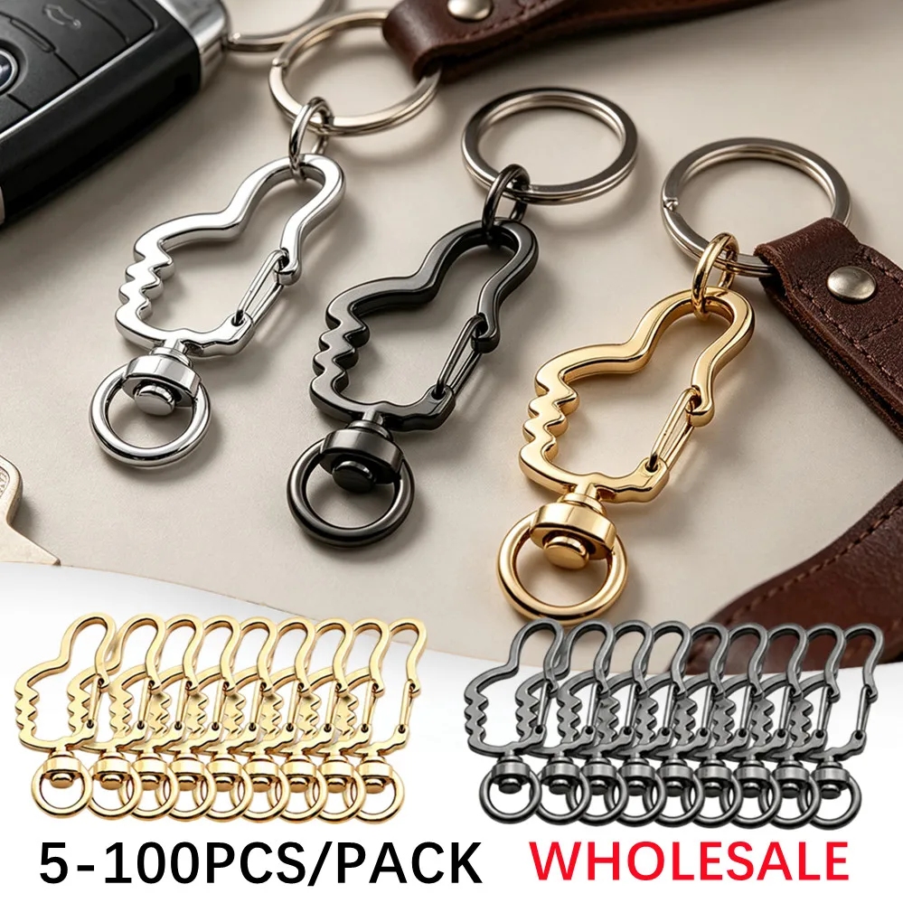 5/50/100pcs Snap Hook New Keychain Lobster Clasp Key Ring Chain Carabiner For DIY Jewelry Making Supplies Accessories Wholesale