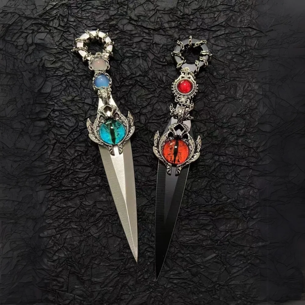Gothic Demon Eye Handmade Knife, DIY Unique Decorative Crafts, Ornaments Replaceable Accessories, Safe Lightweight, Unsharpened