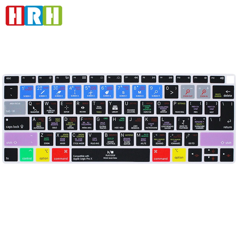 Logic Pro X Shortcuts Silicone Keyboard Cover Skin for MacBook Newest Air 13