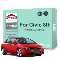 11Pcs Cars Accessories For Honda Civic 8 MK8 8th Gen 2006 2007 2008 2009 2010 2011 Canbus Dome Trunk LED Interior Light Bulb Kit